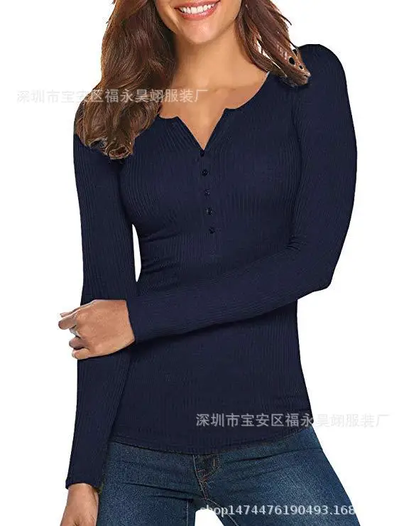 2023 Slim Fit V-Neck Base Shirt Top