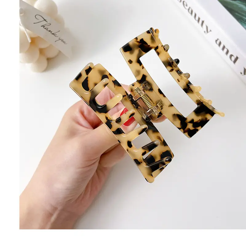 Korean Acrylic Hair Clip Purple Gradient Square Shape - Image 20