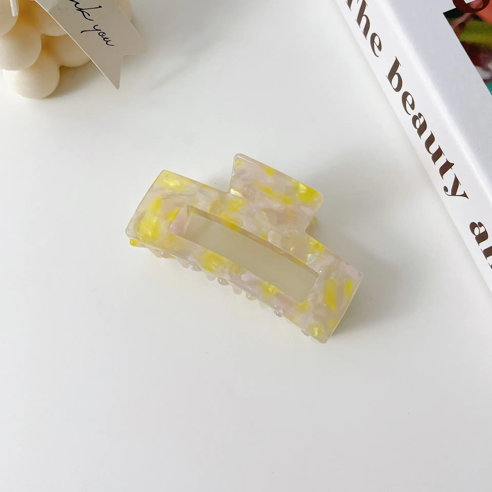 Korean Acrylic Hair Clip Purple Gradient Square Shape - Image 9