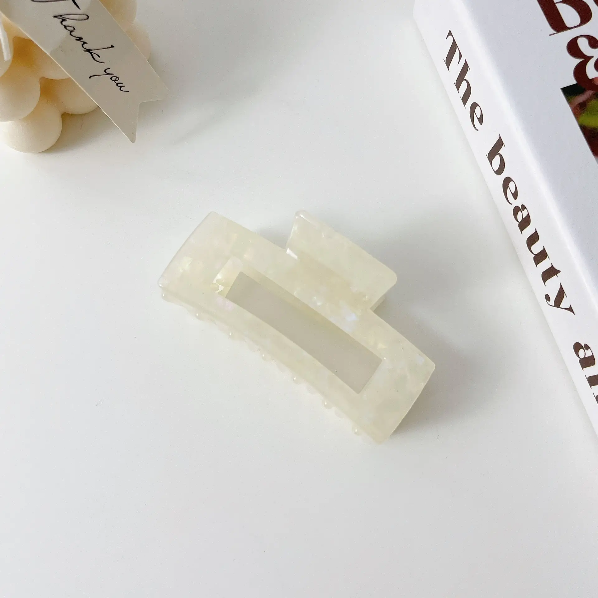 Korean Acrylic Hair Clip Purple Gradient Square Shape - Image 12