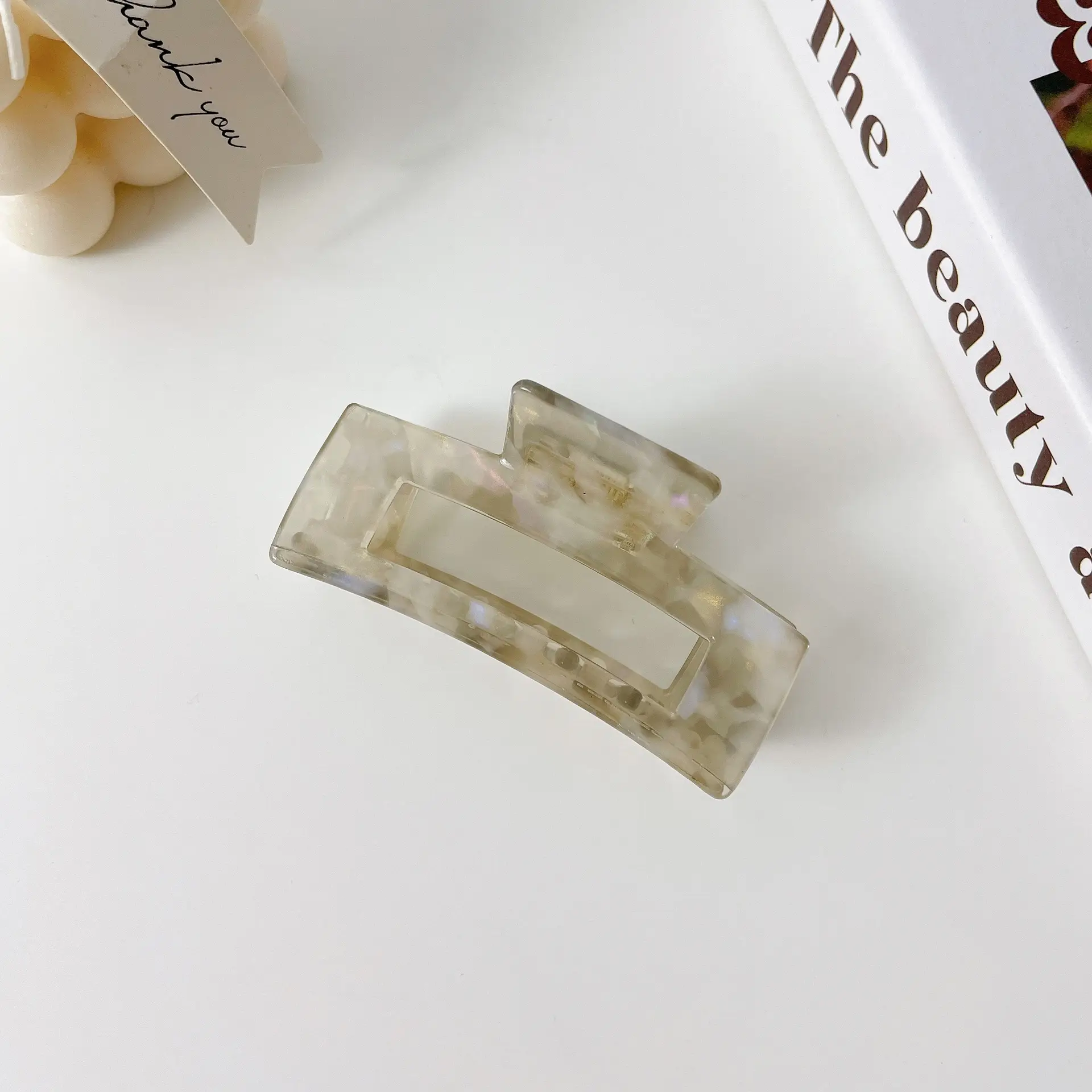 Korean Acrylic Hair Clip Purple Gradient Square Shape - Image 13
