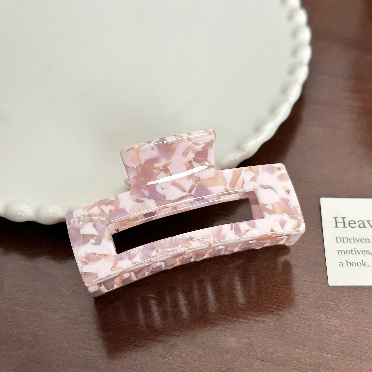 Korean Acrylic Hair Clip Purple Gradient Square Shape - Image 16