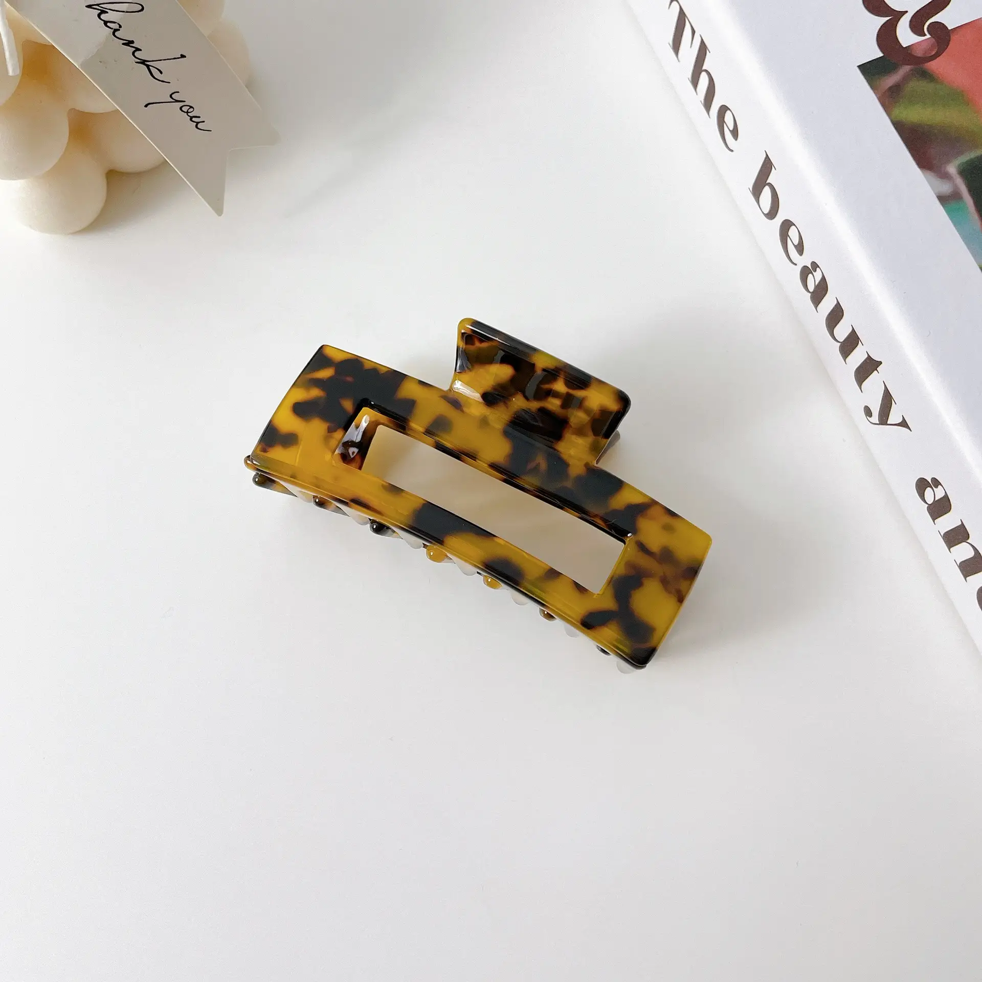Korean Acrylic Hair Clip Purple Gradient Square Shape - Image 2