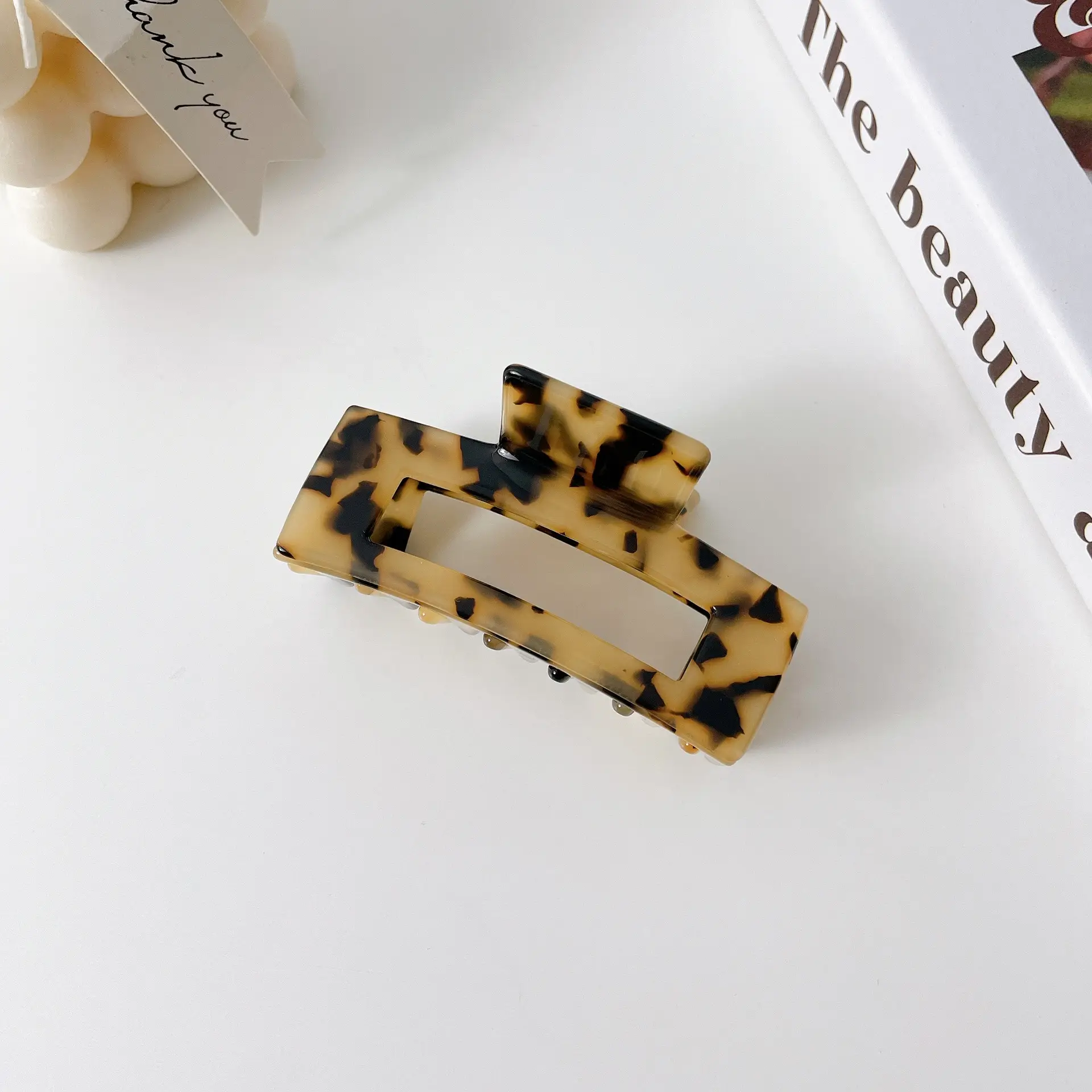 Korean Acrylic Hair Clip Purple Gradient Square Shape - Image 6