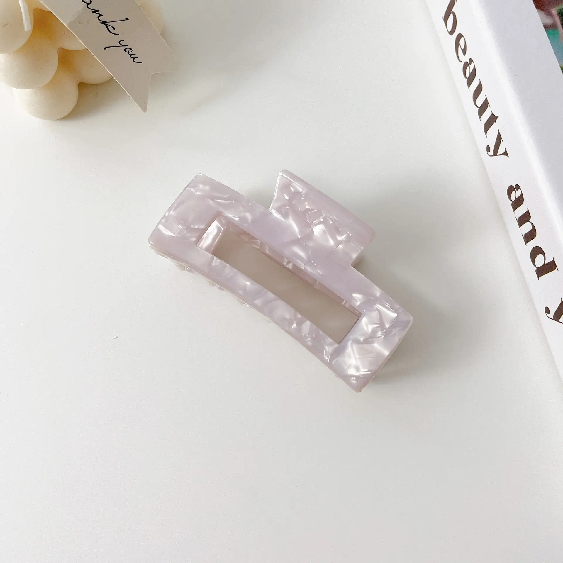 Korean Acrylic Hair Clip Purple Gradient Square Shape - Image 7