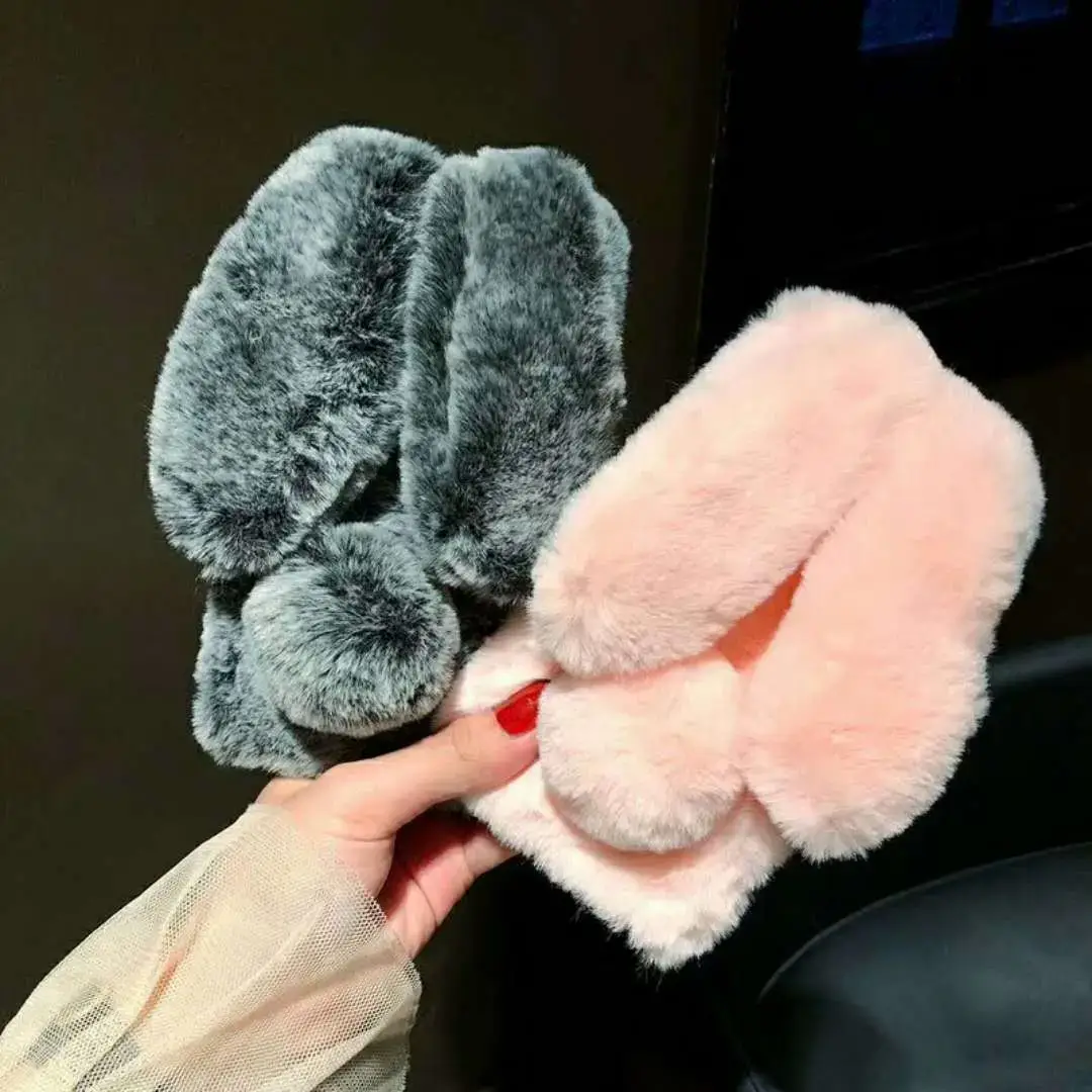 Plush Rabbit Ears Phone Case for iPhone 15