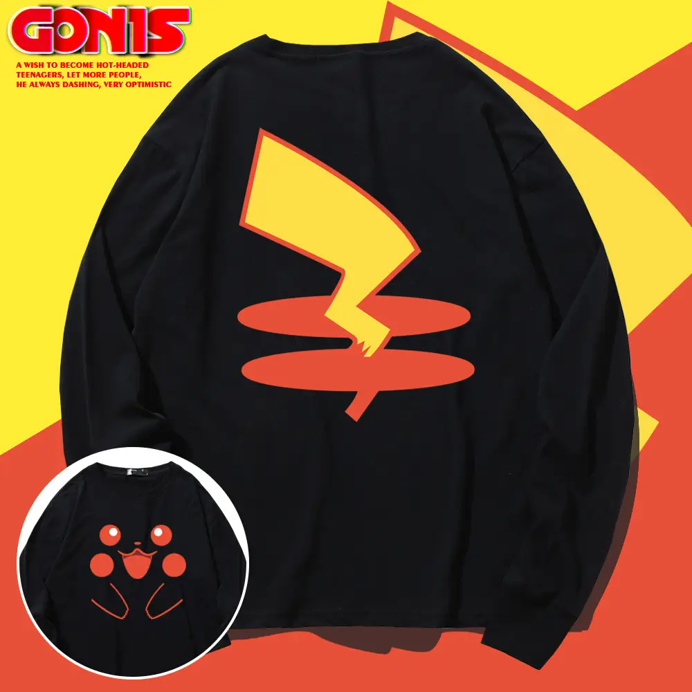 Japanese Animation Long Sleeve T-Shirt Black Men Women Spring Autumn Wear - Image 11