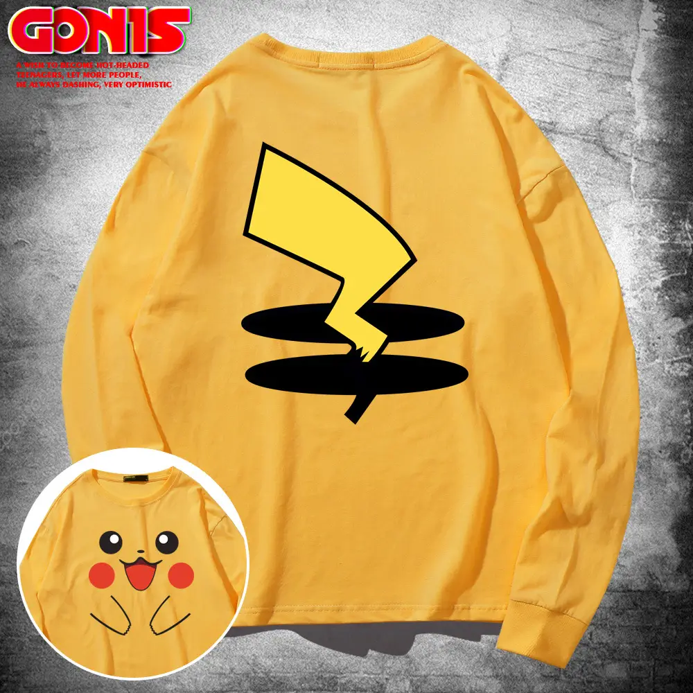 Japanese Animation Long Sleeve T-Shirt Black Men Women Spring Autumn Wear - Image 3