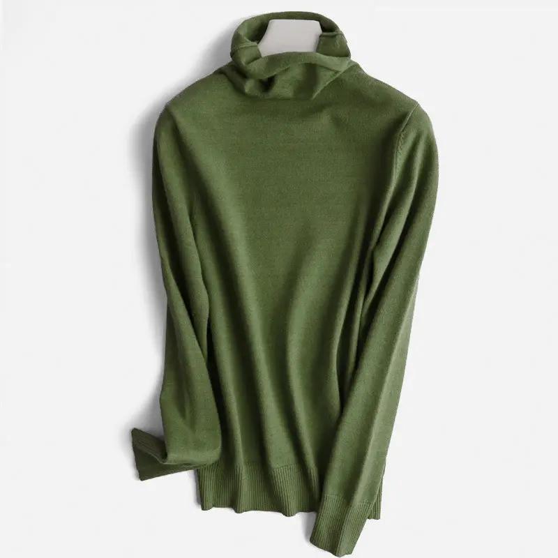 Women's 25W Turtleneck Knitwear Olive Green - Image 15
