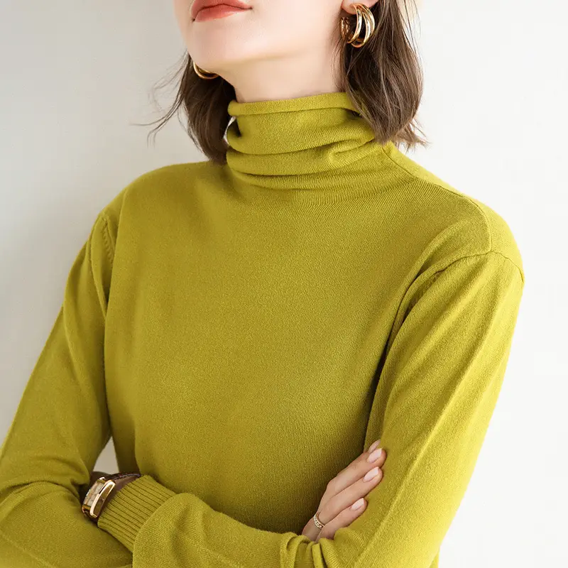 Women's 25W Turtleneck Knitwear Olive Green - Image 6