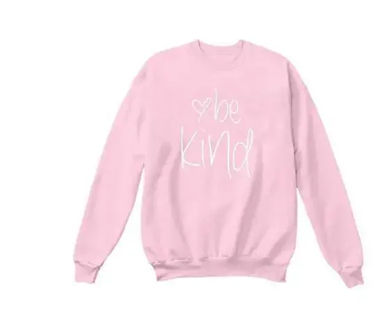 White "Be Kind" Round Neck Sweatshirt - Image 7