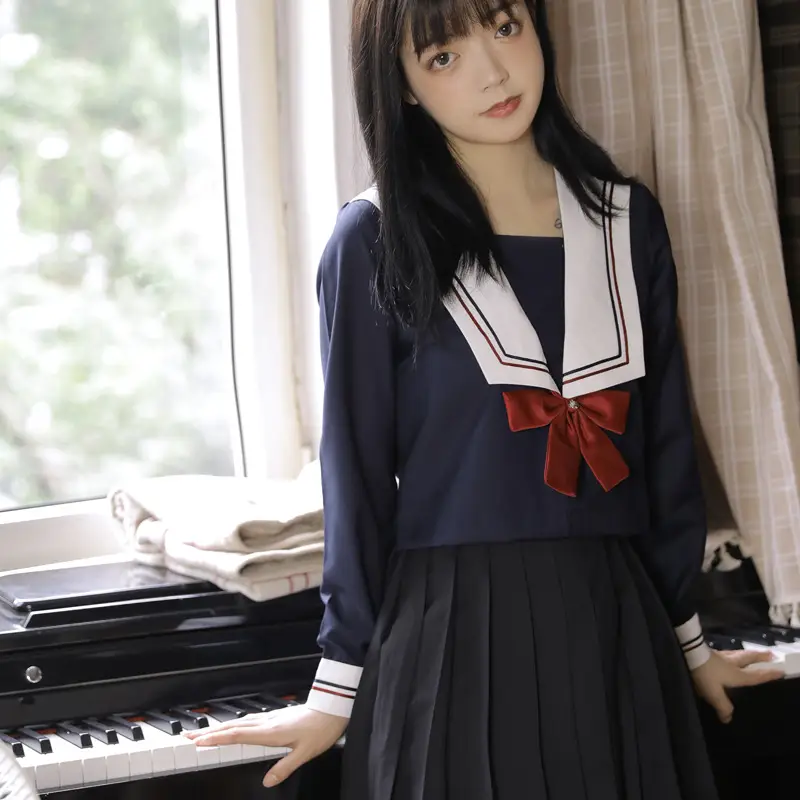 Japanese Sailor Suit Kansai Lapel Black Skirt - Image 11