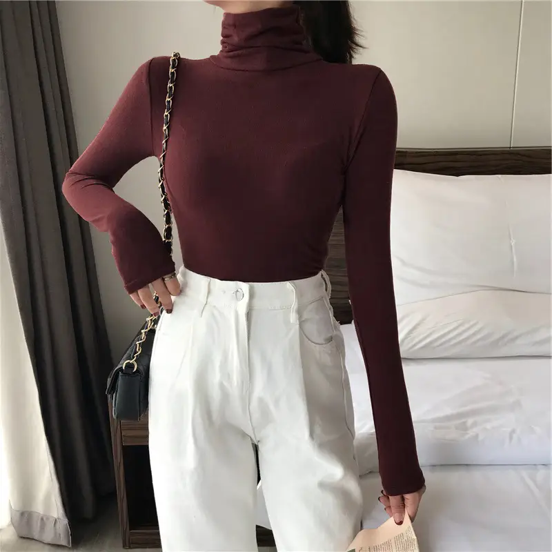 Women Korean Style Brown Collar Long Sleeve Top - Image 10