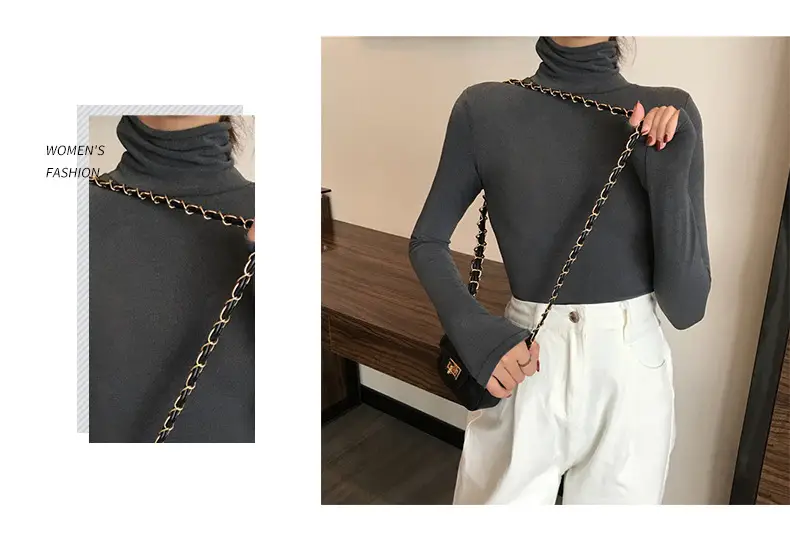 Women Korean Style Brown Collar Long Sleeve Top — feature 15