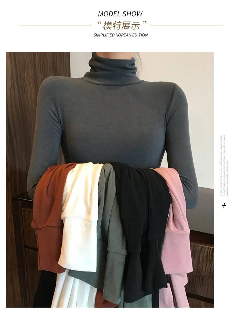 Women Korean Style Brown Collar Long Sleeve Top — feature 17