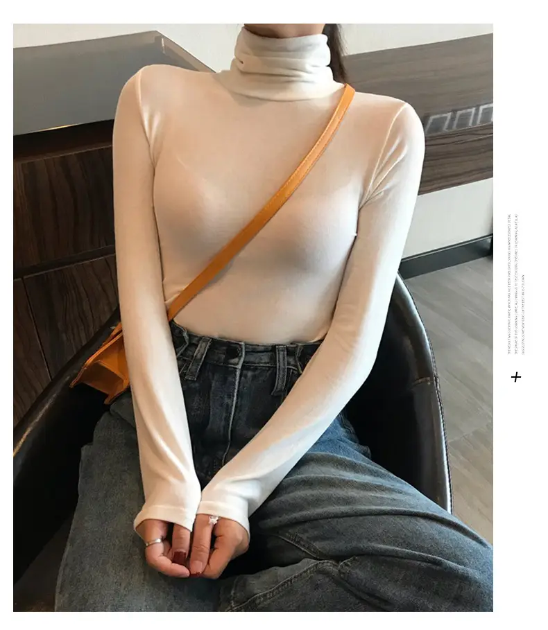 Women Korean Style Brown Collar Long Sleeve Top — feature 22