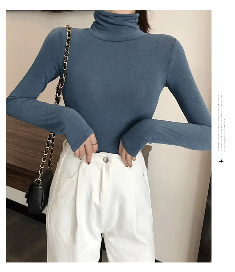 Women Korean Style Brown Collar Long Sleeve Top — feature 27