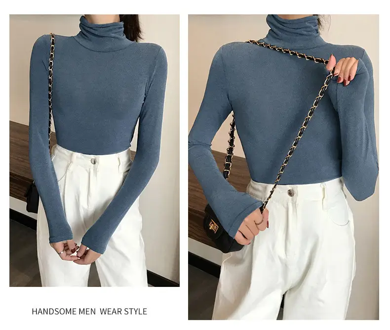 Women Korean Style Brown Collar Long Sleeve Top — feature 28