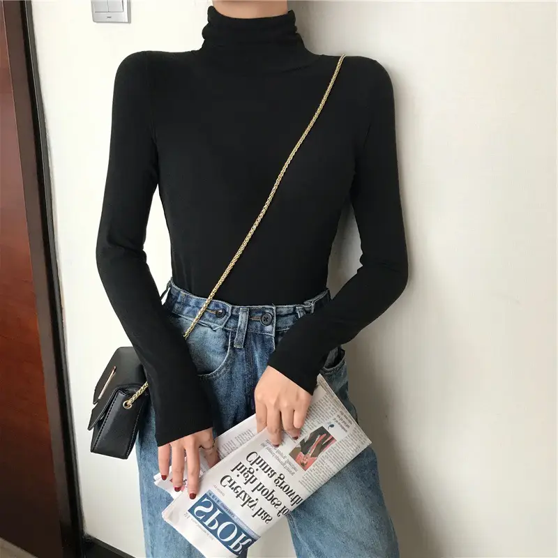 Women Korean Style Brown Collar Long Sleeve Top - Image 4