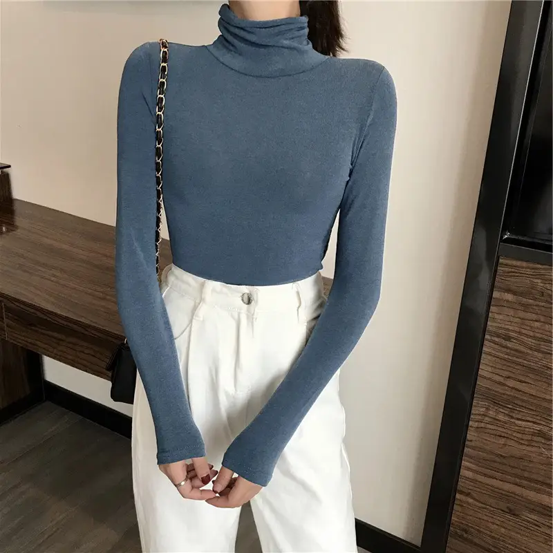 Women Korean Style Brown Collar Long Sleeve Top - Image 6