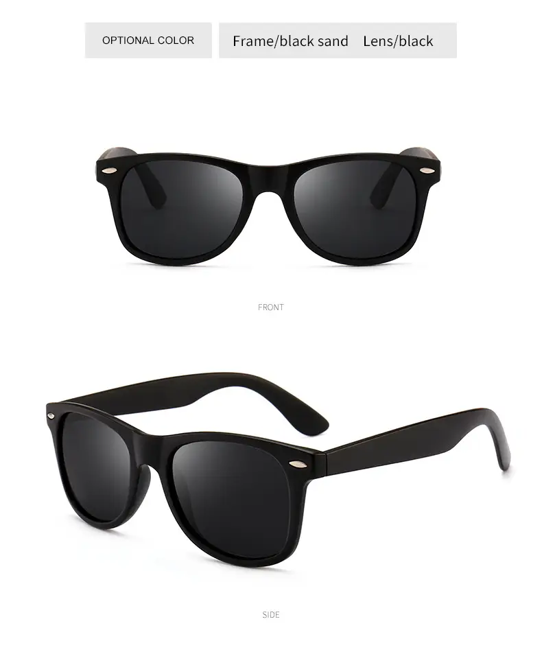 Men Women Retro Polarized Sunglasses Black 2140 β feature 15