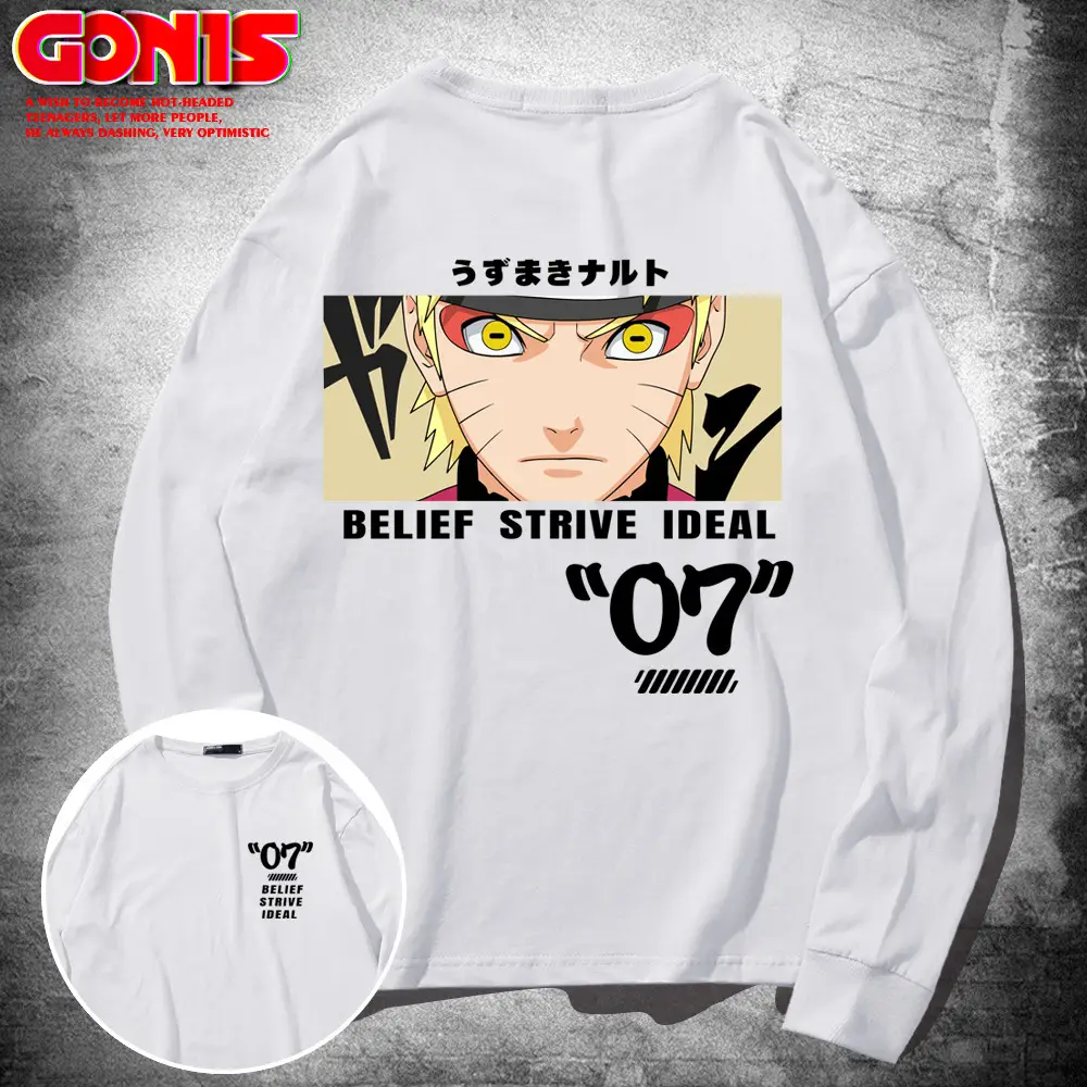 Naruto Anime T-Shirt Green Long Sleeve for Men