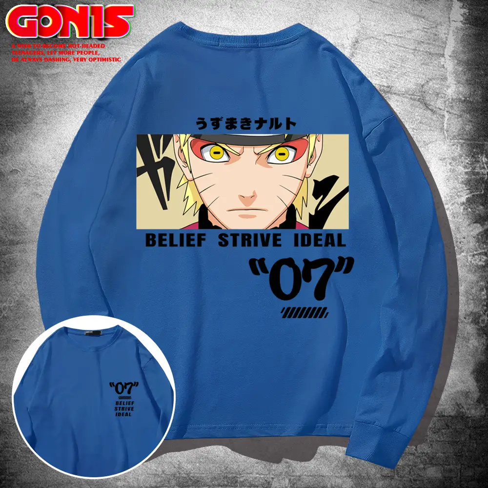 Naruto Anime T-Shirt Green Long Sleeve for Men