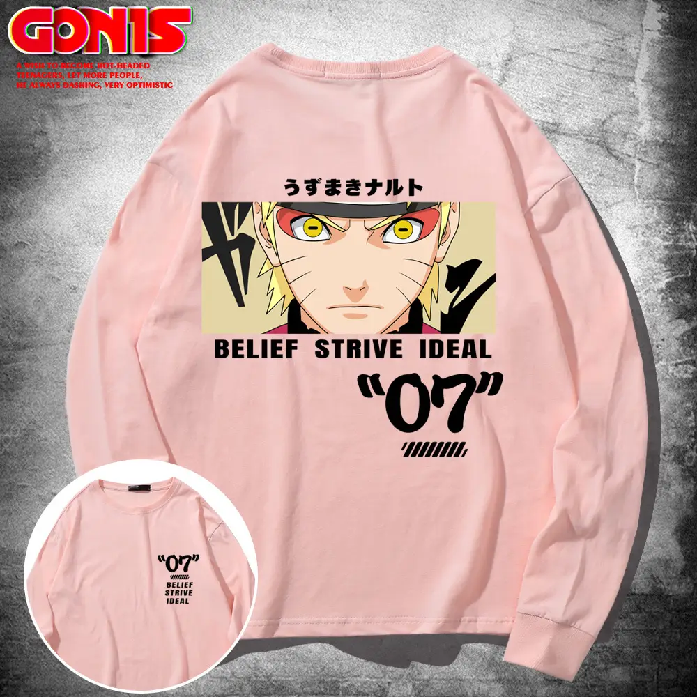 Naruto Anime T-Shirt Green Long Sleeve for Men