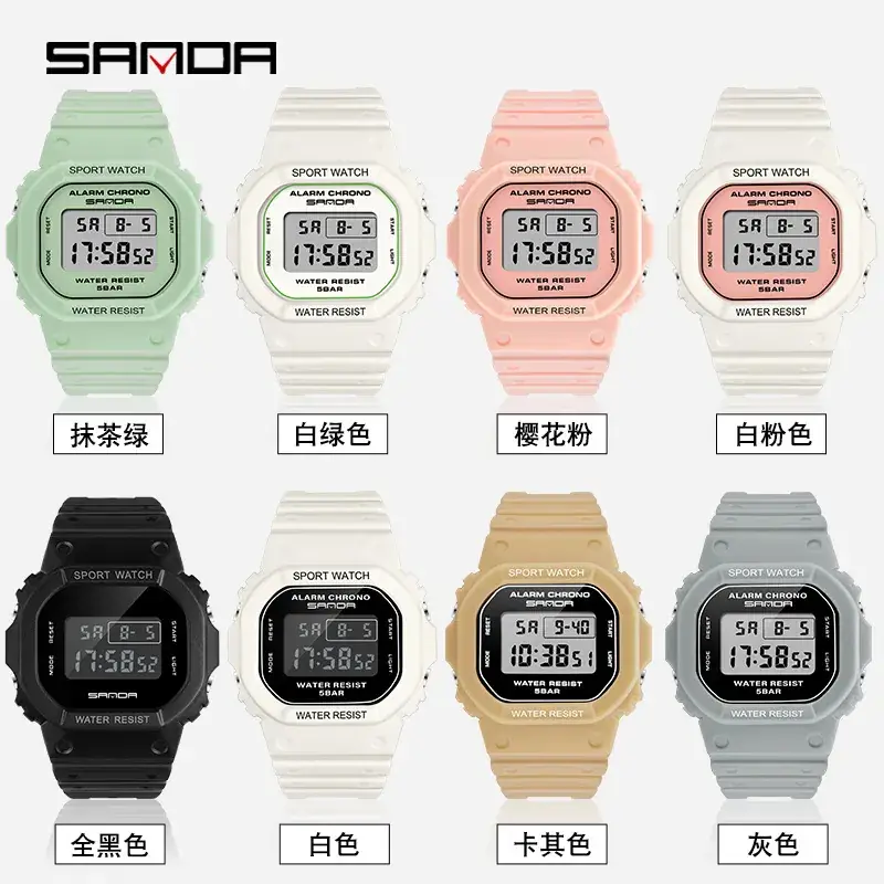 Sanda Waterproof Square Digital Watch 8852