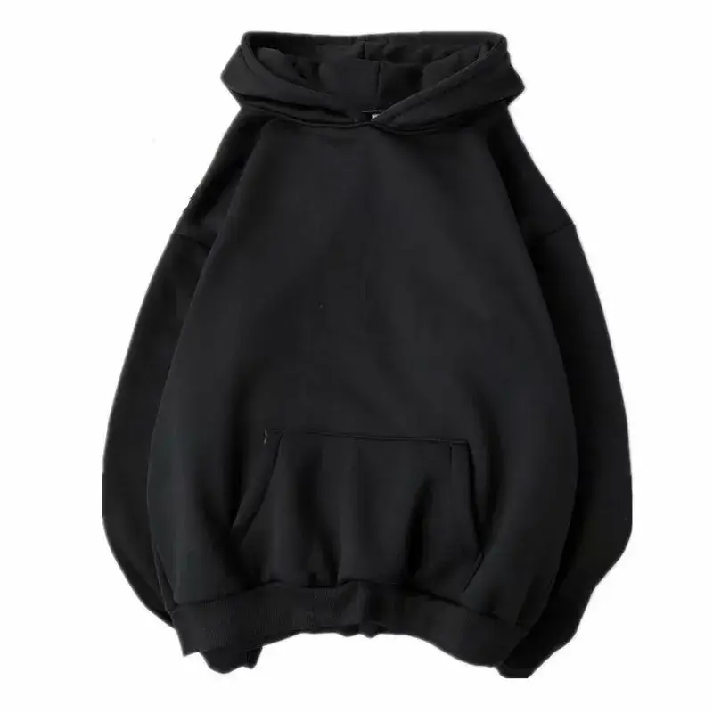 Men Grey Hooded Fleece Sweater Autumn Winter - Image 9