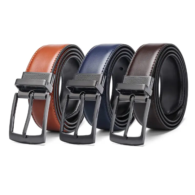 Men's Navy Blue Rotating Pin Buckle Belt - Image 8