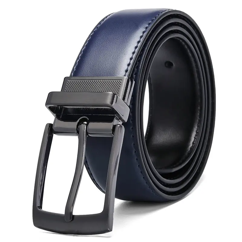 Men's Navy Blue Rotating Pin Buckle Belt - Image 3