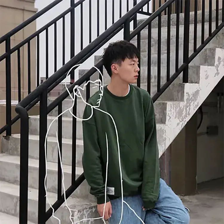 Men Brown Knitted Long Sleeve Sweater Loose Fit - Image 6