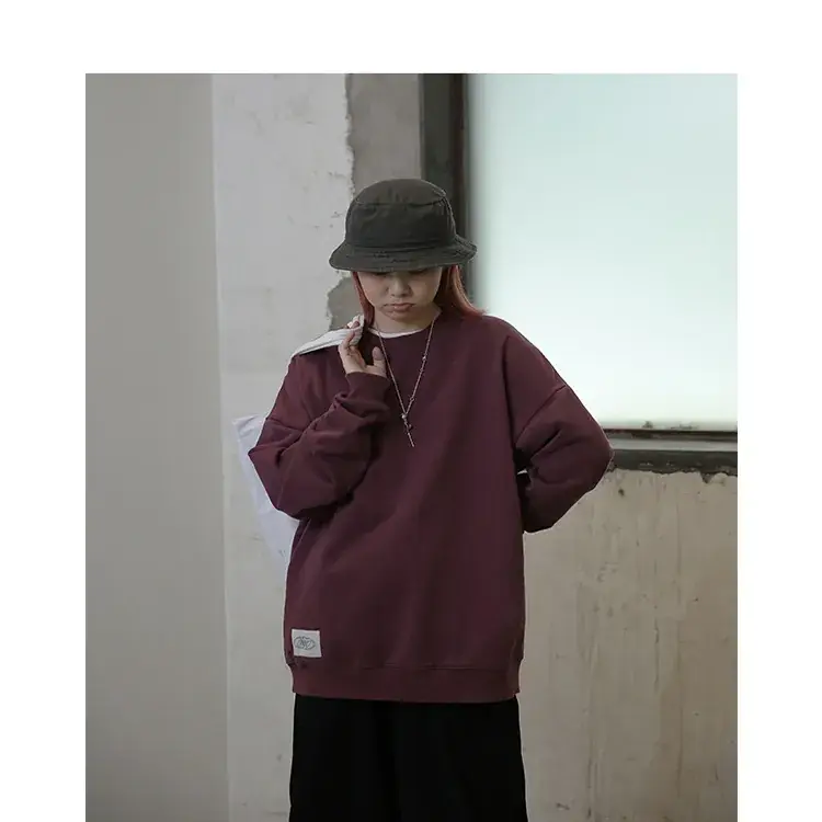 Men Brown Knitted Long Sleeve Sweater Loose Fit - Image 8
