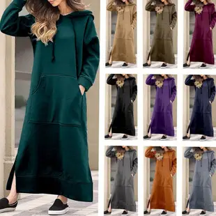 Long Sleeve Cotton Linen Dress Large Women — feature 12