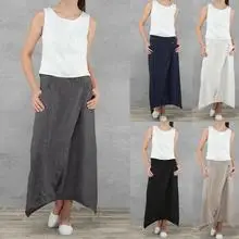 Long Sleeve Cotton Linen Dress Large Women — feature 23