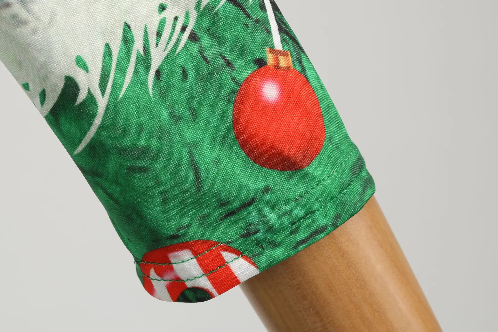 2019 Christmas Mid Sleeve Printed A-Line Dress Green Red — feature 11