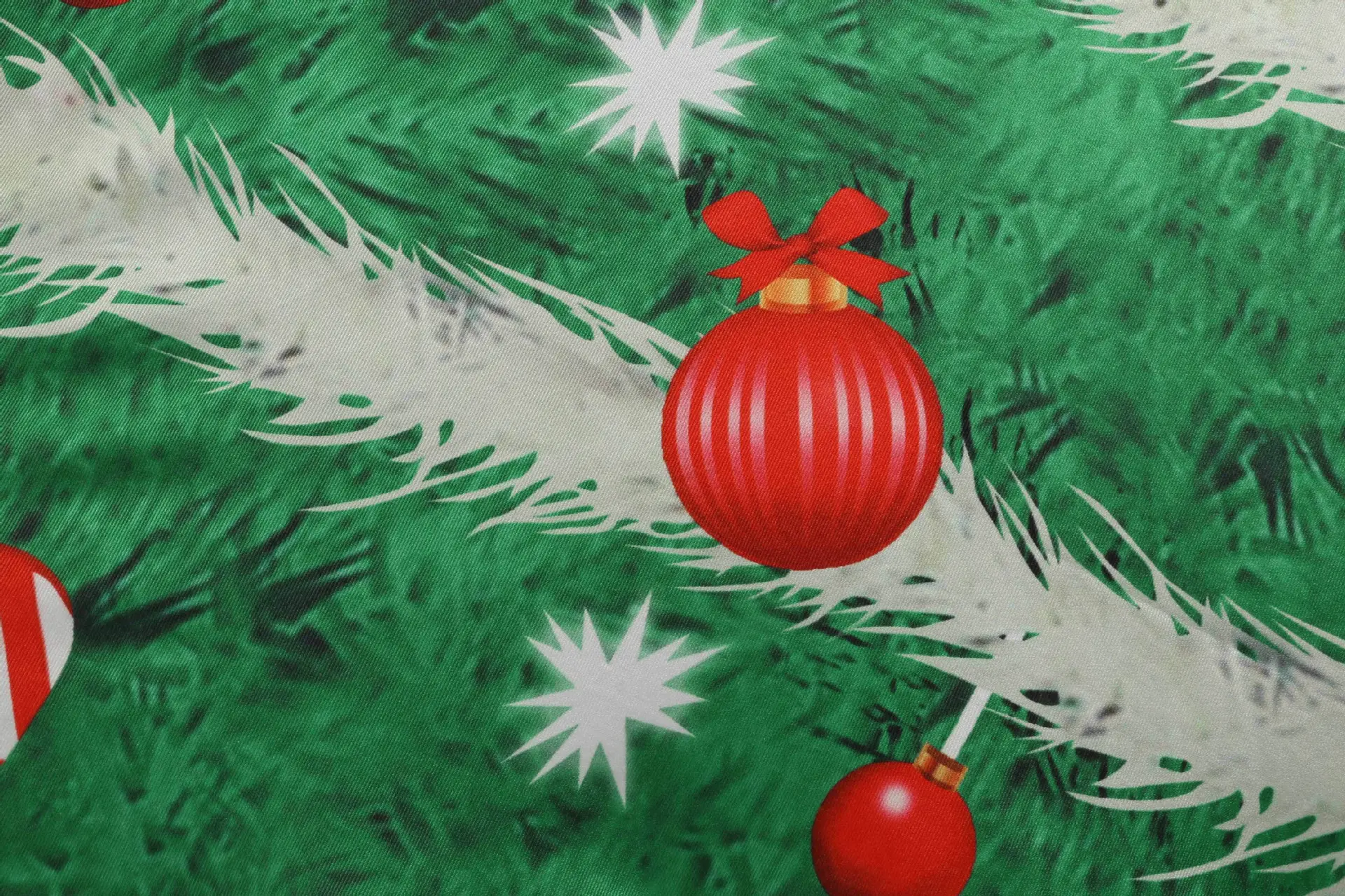2019 Christmas Mid Sleeve Printed A-Line Dress Green Red — feature 8