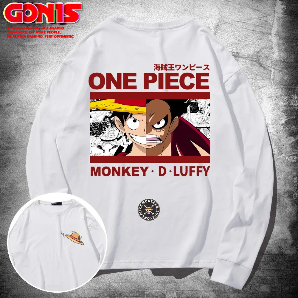One Piece Long Sleeve T-Shirt Men Women Spring Autumn Thin Top - Image 2
