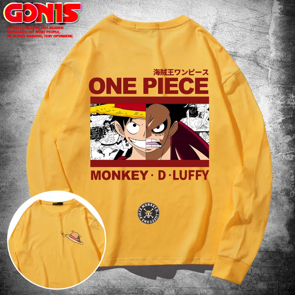 One Piece Long Sleeve T-Shirt Men Women Spring Autumn Thin Top - Image 3
