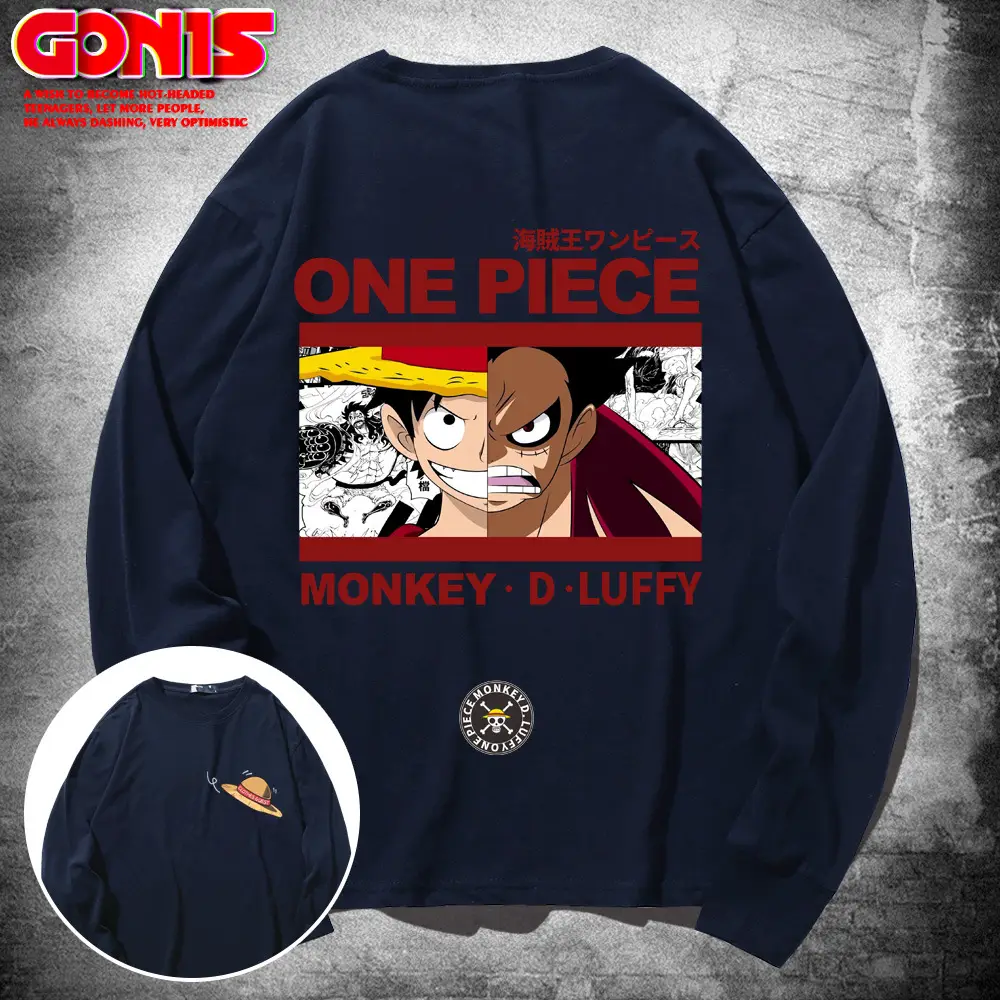 One Piece Long Sleeve T-Shirt Men Women Spring Autumn Thin Top - Image 9