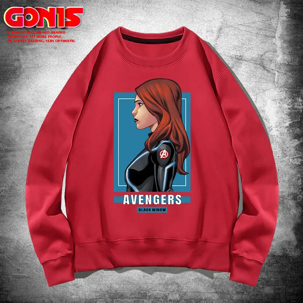 Men Avengers Black Widow Crewneck Sweatshirt Blue - Image 13