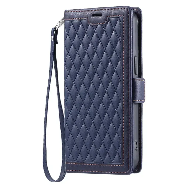 Black Leather iPhone Case with Card Slot & Strap - Image 5