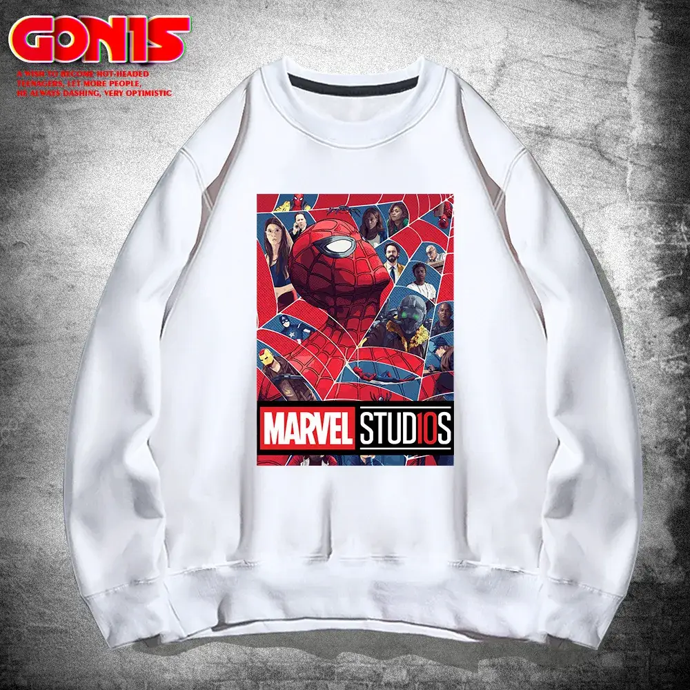 Men Marvel Studios Crewneck Sweatshirt Red - Image 2