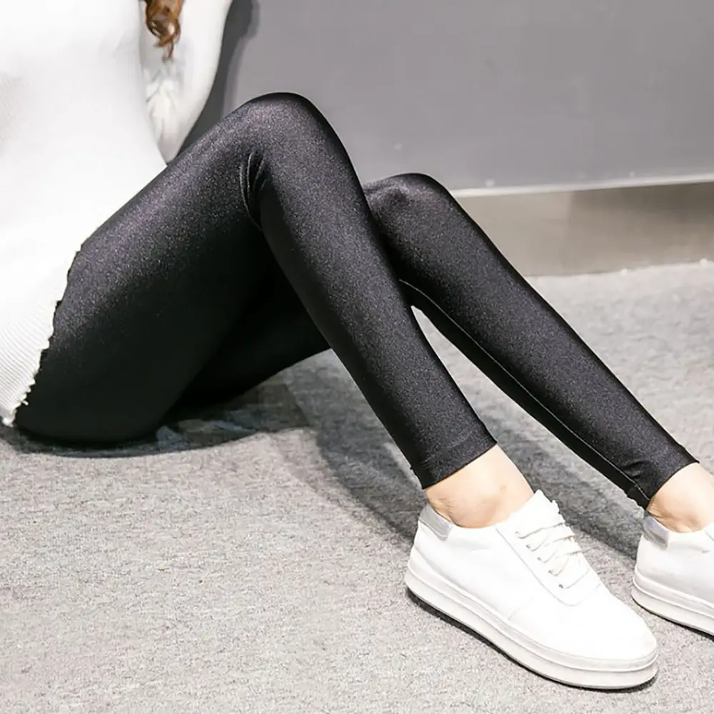 Women High Waist Warm Velvet Leggings Black Plus Size - Image 2
