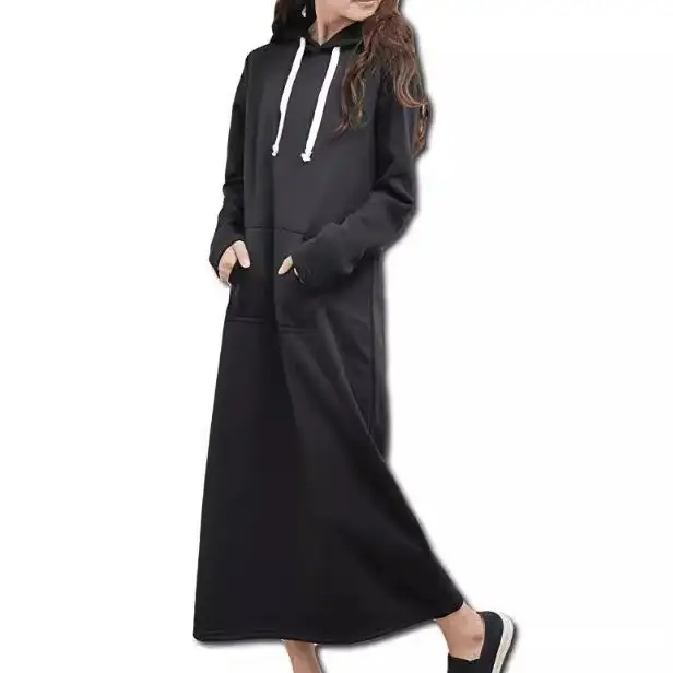 2024 Women Grey Hooded Long Skirt Set - Image 2