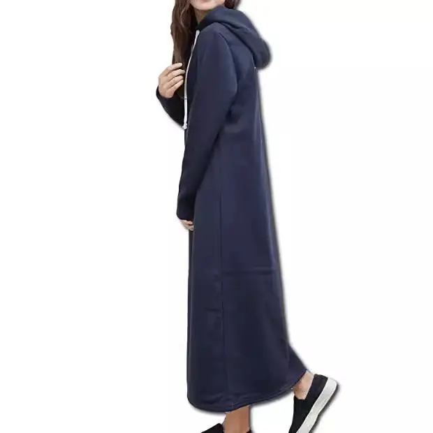 2024 Women Grey Hooded Long Skirt Set - Image 3