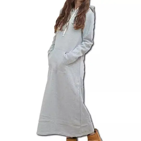 2024 Women Grey Hooded Long Skirt Set - Image 4