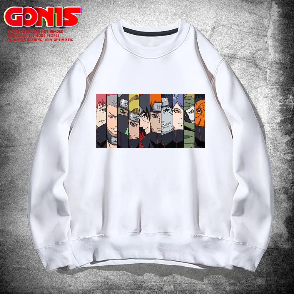 Men Gray Cartoon Crewneck Sweatshirt Loose Turtleneck - Image 2