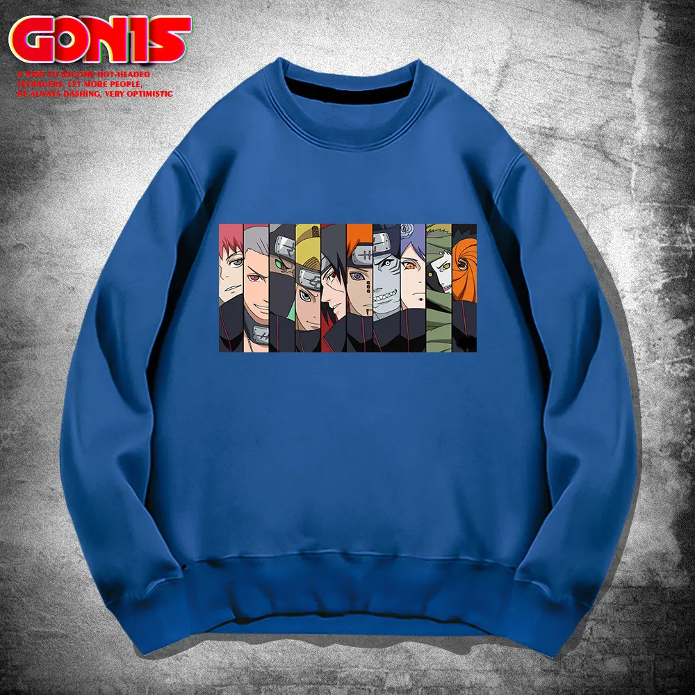 Men Gray Cartoon Crewneck Sweatshirt Loose Turtleneck - Image 5